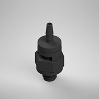 1/16 Inch (in) Tubing Inside Diameter (ID), 10-32 Swivel Straight, Black Swivel Fitting with O-Ring Base Seal (F215080)