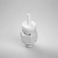 1/16 Inch (in) Tubing Inside Diameter (ID), 10-32 Swivel Straight, Natural (Opaque) Swivel Fitting with O-Ring Base Seal (F215080PP)