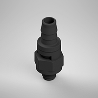 0.170 Inch (in) Tubing Inside Diameter (ID), 10-32 Swivel Straight, Black Swivel Fitting with O-Ring Base Seal (F215086)