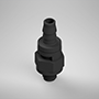 1/8 Inch (in) Tubing Inside Diameter (ID), 10-32 Swivel Straight, Black Swivel Fitting with O-Ring Base Seal (F215085)