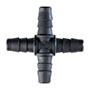 85 Barb, Black, Cross Static Fitting (F314685) - 2